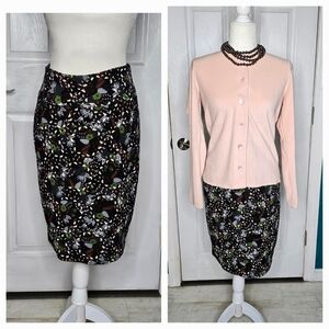 Lularoe Cassie Skirt Small Black green blue floral